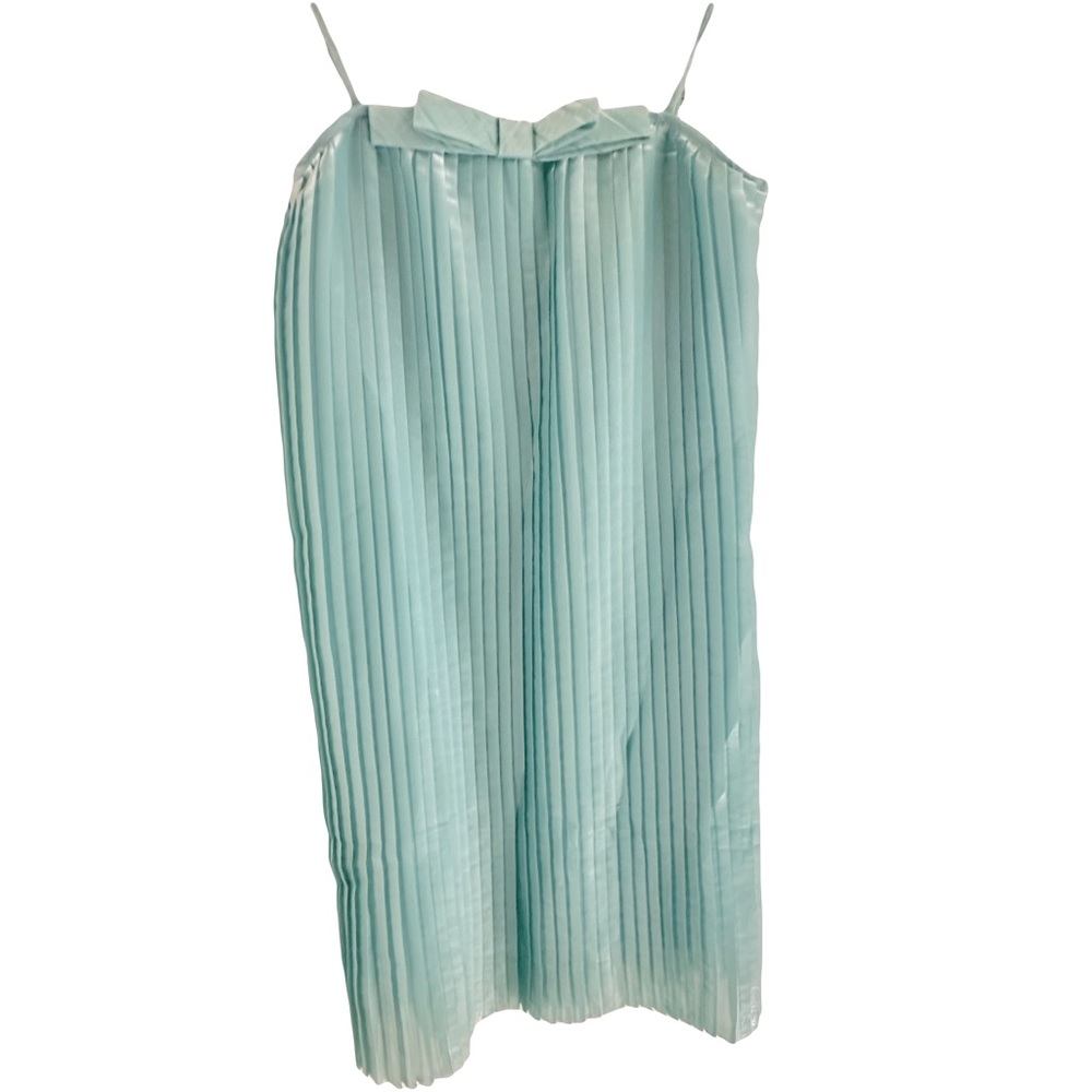 Custom Made Pleaded Iridescent Bow Dress S